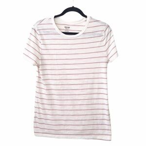 Mossimo White Stripe Short Sleeve T Shirt Tee